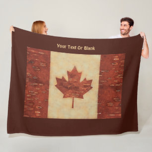 Couverture Polaire Drapeau Canadien Sur L'Écorce De Birch Intérieur