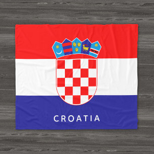 Couverture Polaire Drapeau Croate Avec Texte Personnalisé