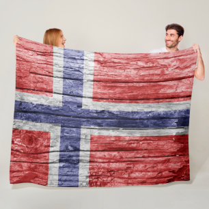 Couverture Polaire Drapeau de bois de Norvège