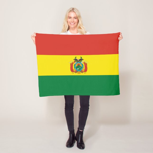 Couverture Polaire Drapeau de Bolivie patriotique (En situation)