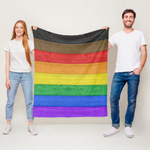 Couverture Polaire Drapeau de fierté gay inclusif de SlipperyJoe text