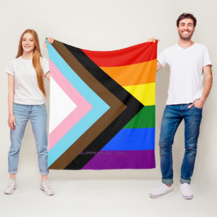 Couverture Polaire Drapeau de fierté Progress Pride de SlipperyJoe si