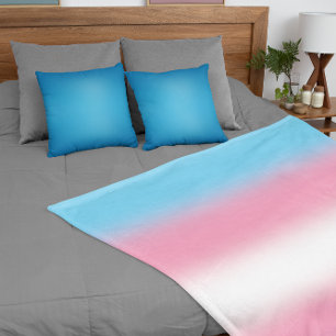 Couverture Polaire Drapeau de fierté transgenre à dégradé - Drapeau t