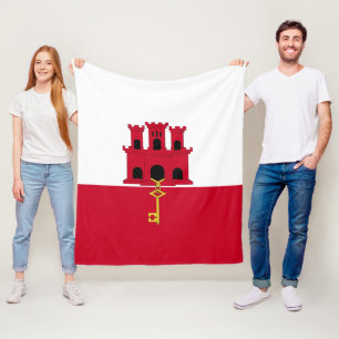 Couverture Polaire Drapeau de Gibraltar