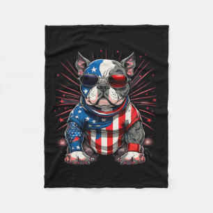 Couverture Polaire Drapeau de juillet Patriotic American Bulg Us
