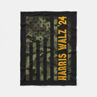 Couverture Polaire Drapeau de Kamala Camo pour l'élection présidentie