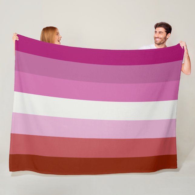 Couverture Polaire Drapeau de la fierté lesbienne rose (En situation)