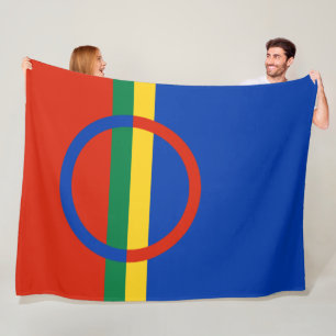 Couverture Polaire Drapeau de la Laponie (Noël) (Sami) (Laplander)