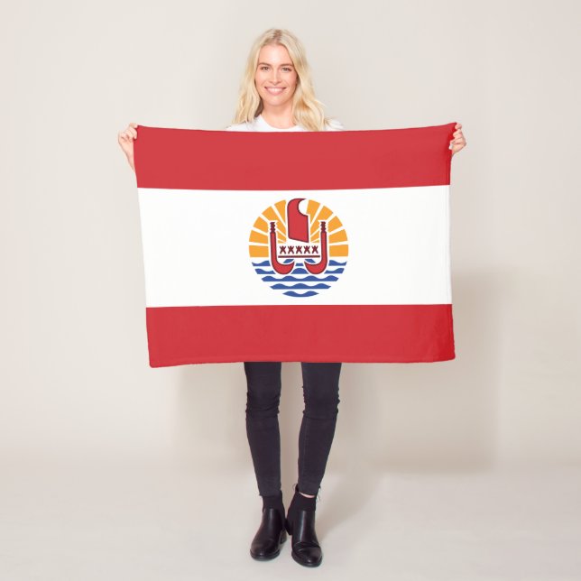 Couverture Polaire Drapeau de la Polynésie française (En situation)