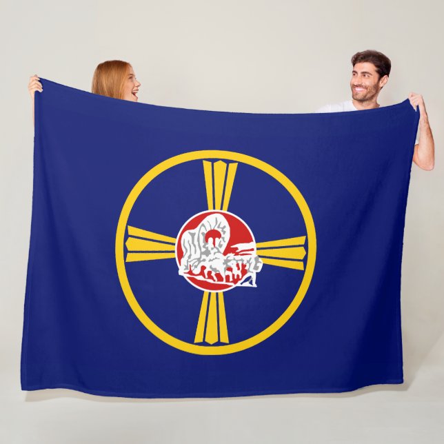 Couverture Polaire Drapeau de la ville d'Omaha (Nebraska) (En situation)