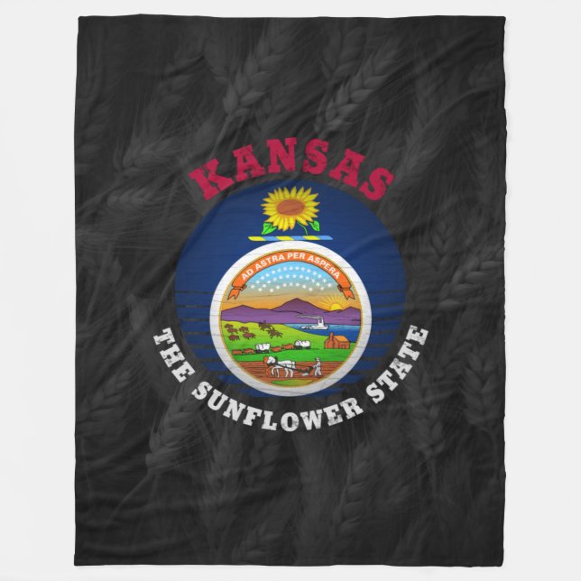 COUVERTURE POLAIRE DRAPEAU DE L'ÉTAT DE KANSAS SUNLOWER (Devant)