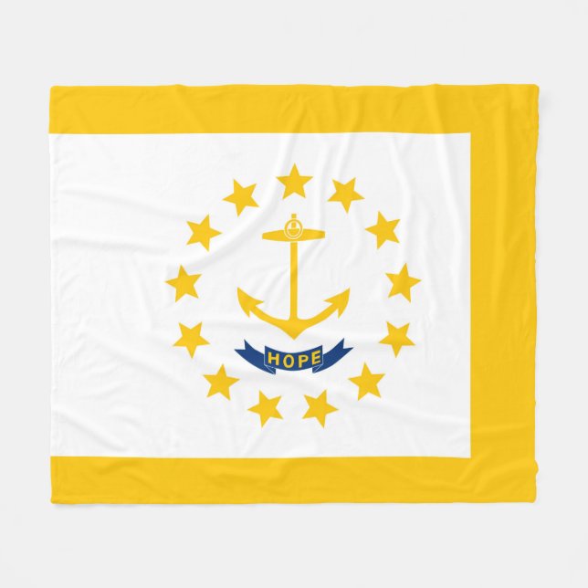 Couverture Polaire Drapeau de l'État de Rhode Island (Devant (Horizontal))
