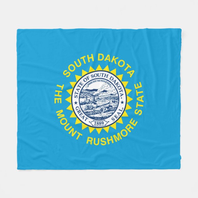Couverture Polaire Drapeau de l'État du Dakota du Sud (Devant (Horizontal))