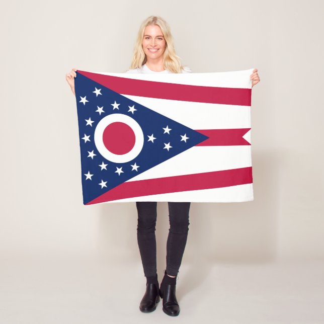 Couverture Polaire Drapeau de l'Ohio (En situation)