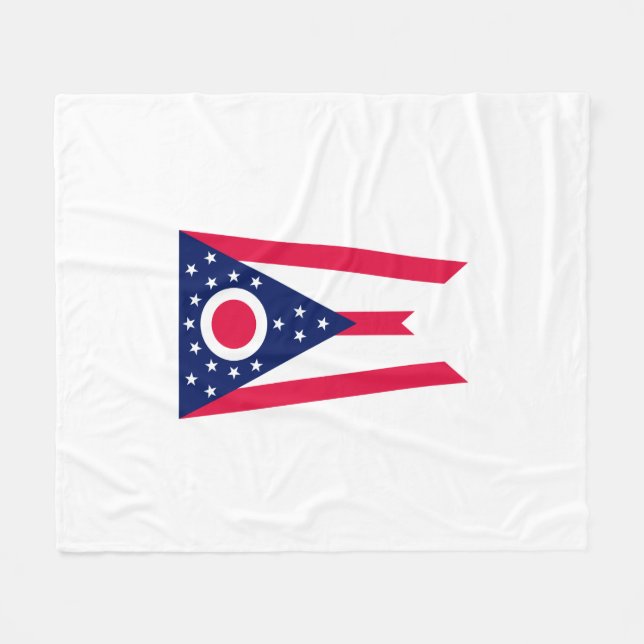 Couverture Polaire Drapeau de l'Ohio (Devant (Horizontal))