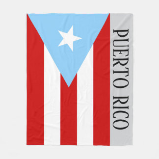 Couverture Polaire Drapeau de Porto Rico bleu clair