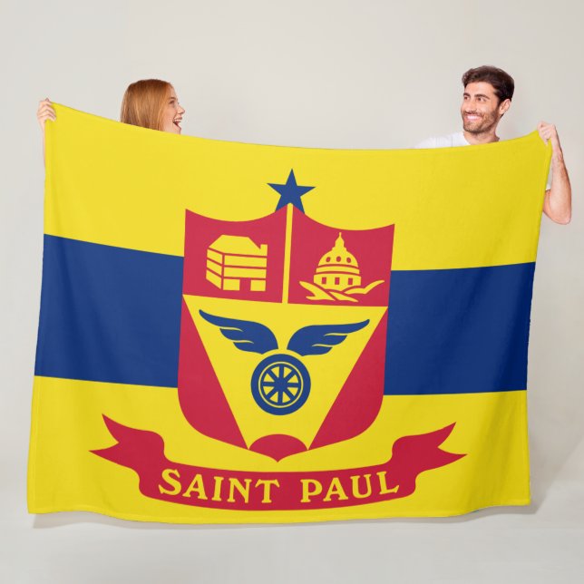 Couverture Polaire Drapeau de Saint Paul (Minnesota) (En situation)