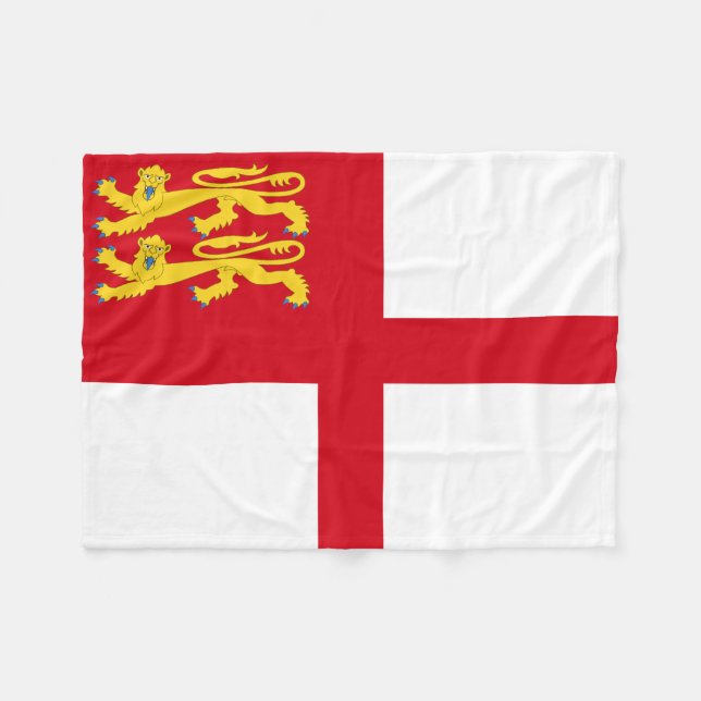 Couverture Polaire Drapeau de Sercq (Devant (Horizontal))