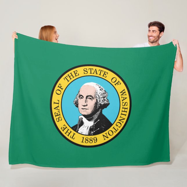 Couverture Polaire Drapeau de Washington (En situation)