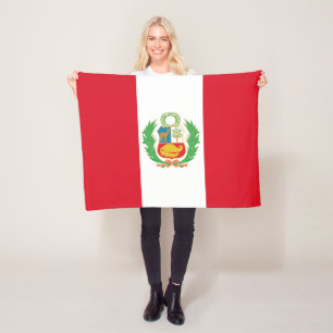 Couverture Polaire Drapeau d'emblème Pabellón Nacional du Pérou pe