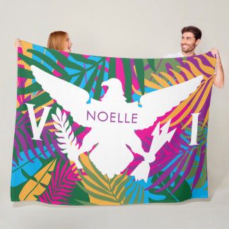 Couverture Polaire Drapeau des îles Vierges américaines, Feuilles tro