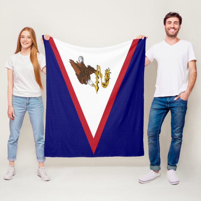 Couverture Polaire Drapeau des Samoa américaines (En situation)