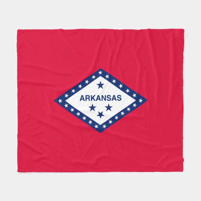 Couverture Polaire Drapeau d'État de l'Arkansas (Devant (Horizontal))