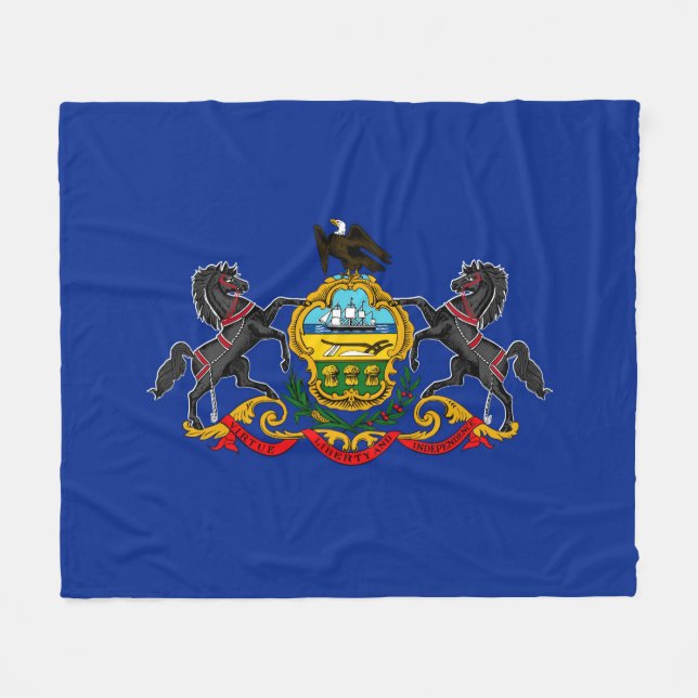 Couverture Polaire Drapeau d'État de Pennsylvanie (Devant (Horizontal))