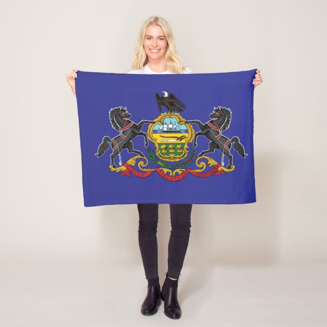 Couverture Polaire Drapeau d'État de Pennsylvanie, États-Unis (En situation)