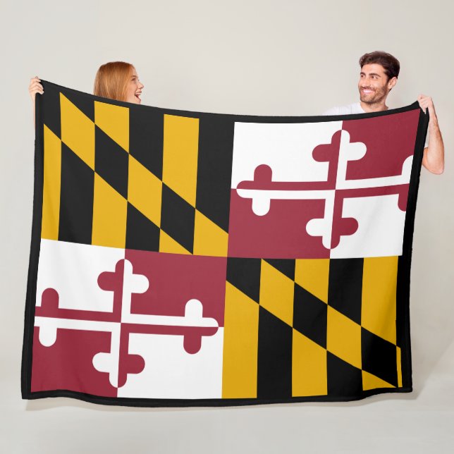 Couverture Polaire Drapeau d'état du Maryland Imprimer Patriotc (En situation)