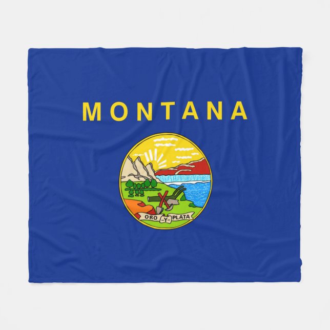Couverture Polaire Drapeau d'État du Montana (Devant (Horizontal))