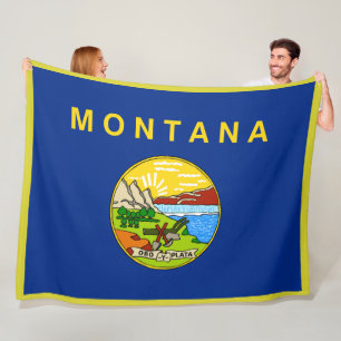 Couverture Polaire Drapeau d'état du Montana Imprimer Patriotc