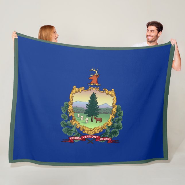 Couverture Polaire Drapeau d'état du Vermont Imprimer Patriotc (En situation)