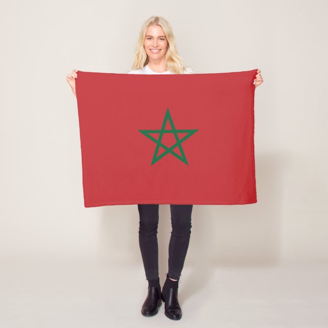 Couverture Polaire Drapeau du Maroc (En situation)