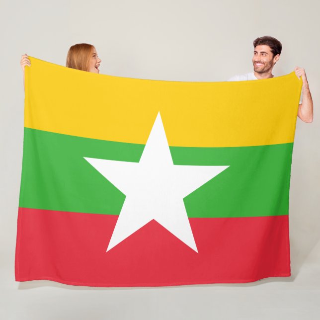 Couverture Polaire Drapeau du Myanmar (Birmanie) (En situation)