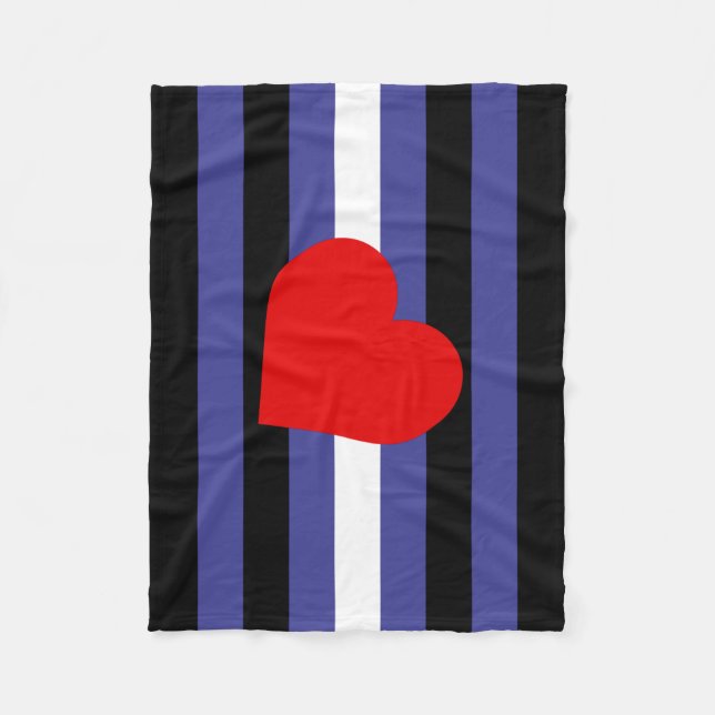 Couverture Polaire Drapeau et coeur de la Fierté en cuir (Devant)