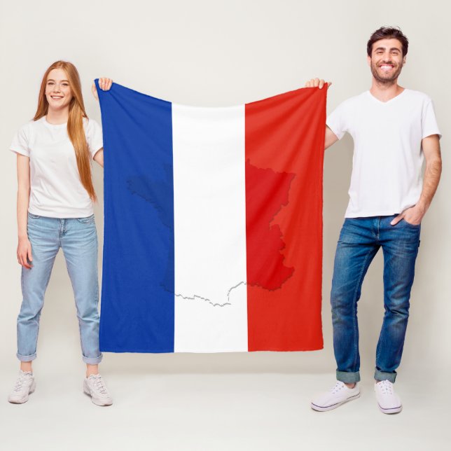 Couverture Polaire drapeau français (En situation)