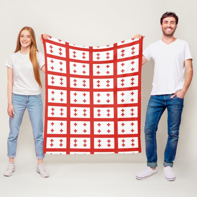 Couverture Polaire Drapeau Georgia Sakartvelo motif (En situation)