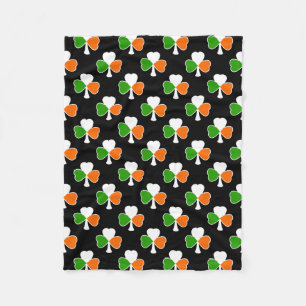 Couverture Polaire Drapeau irlandais du motif de shamrock