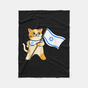 Couverture Polaire Drapeau israélien chat sioniste pro-israël juif