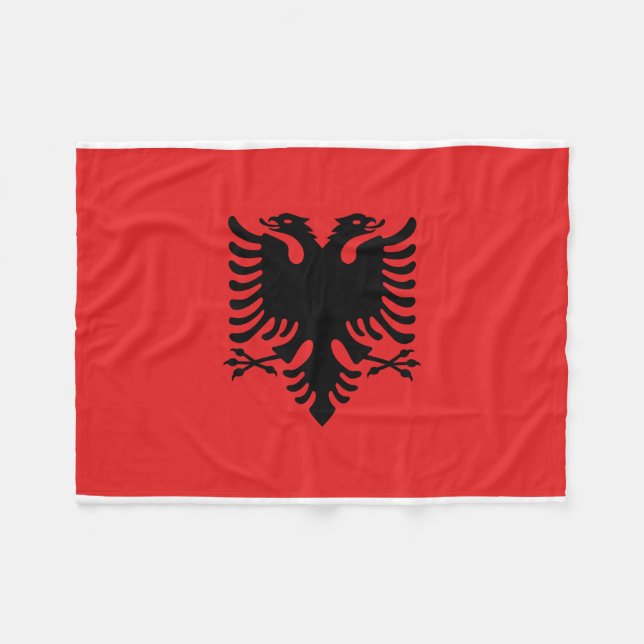 Couverture Polaire Drapeau national du monde de l'Albanie (Devant (Horizontal))
