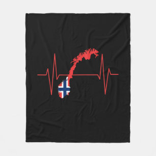 Couverture Polaire Drapeau norvégien Battement de coeur