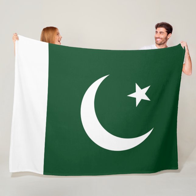 Couverture Polaire Drapeau pakistanais grand (En situation)