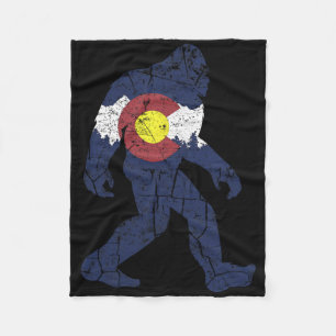 Couverture Polaire Drapeau Rétro de l'État du Colorado Sasquatch Mont