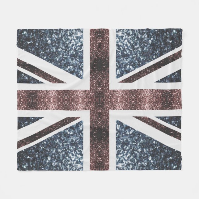 Couverture Polaire Drapeau rustique UK rouge bleu étincelants parties (Devant (Horizontal))