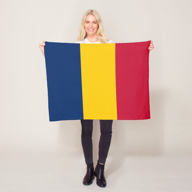 Couverture Polaire Drapeau Tchad (En situation)