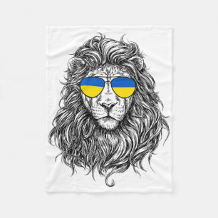 Couverture Polaire Drapeau Ukraine Lion Lunettes de soleil Ukraine Ca