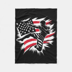 Couverture Polaire Drapeau Usa Mma Arts Martiaux Mixtes Kickboxing Am