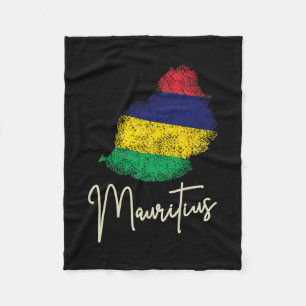 Couverture Polaire Drapeau Vintage de l'Île Maurice Océan Indien Vaca