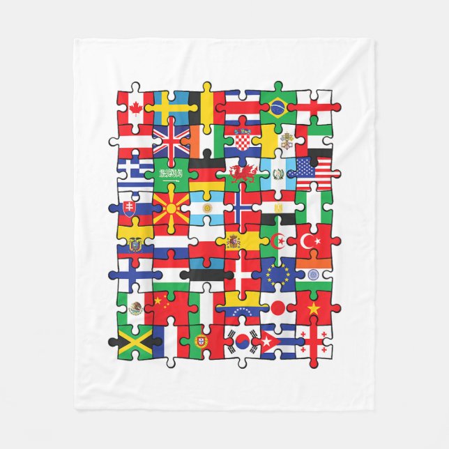 Couverture Polaire Drapeaux des pays du pavillon international (Devant)